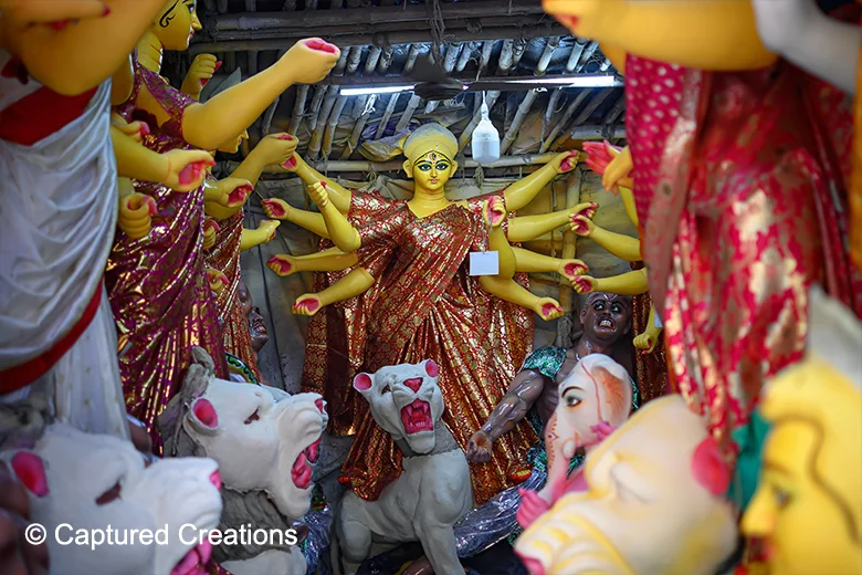 durga, puja, durga puja, pooja, durga pooja, kolkata, festival, kumortuli, kumartuli, mahishasuramardini, clay, closeup, colours, preparation, pottery, handmade, potter, craft, making, unfinished, art, worship, mahalaya, cultural, heritage, indian, mythology, hinduism, religious, idol, hindu, deity, statue, god, sculpture, face, decoration, jewellery, ornament, holy, navratri, durgotsava, religion, bengal, bengali, devi, goddess, india, spiritual, traditional, workshop, captured, creations, the, captured creations, content, creation, sudip, biswas, sudip biswas, photography, cinematography, filmmaker, photographer, cinematographer, portfolio, west